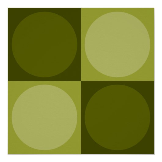 70s Checks and Circles Green ポスター (正面)