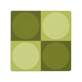 70s Checks and Circles Green メタルプリント