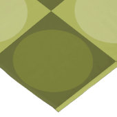 70s Checks and Circles Green ロングテーブルランナー (コーナー)