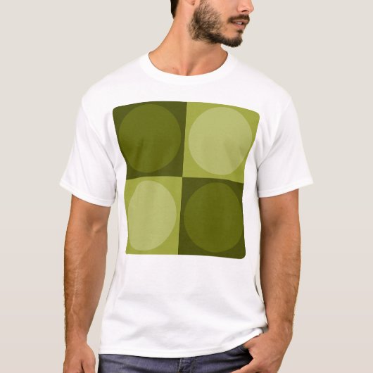 70s Checks and Circles Green Tシャツ (正面)