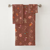 70s Christmas Towels Peace Love Pastel Comfort バスタオルセット (インサイチュ)