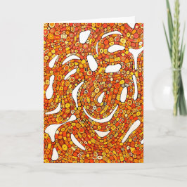 70s Colors Red Orange Yellow Abstract Design カード