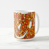 70s Colors Red Orange Yellow Abstract Design コーヒーマグカップ (正面右)