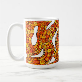 70s Colors Red Orange Yellow Abstract Design コーヒーマグカップ