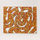 70s Colors Red Orange Yellow Abstract Design ジグソーパズル (横)