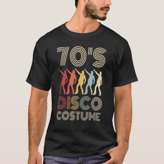 70s Disco Costume 70 Styles 1970s Men Themed Party Tシャツ (正面)