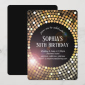 70s disco dance glitter birthday invitation 招待状 (正面/裏面)