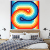 70s Double Wave キャンバスプリント (インサイチュ (寝室))