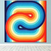 70s Double Wave キャンバスプリント (インサイチュ (ウッドフロア))