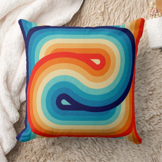 70s Double Wave クッション (ブランケット)