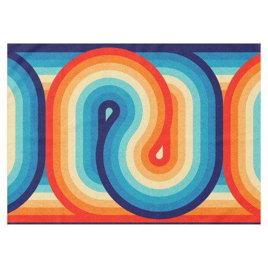 70s Double Wave テーブルクロス (正面(横))