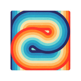 70s Double Wave メタルプリント