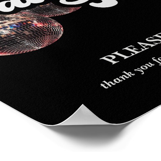 70s Favor Sign Disco Ball Party Decor ポスター (角)