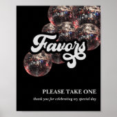 70s Favor Sign Disco Ball Party Decor ポスター (正面)