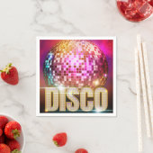 70's Glitzy Disco Ball|レトロディスコダンスパーティー スタンダードカクテルナプキン (インサイチュ)
