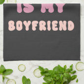 70s Groovyタイポグラフィ – 音楽は私のボーイフレンド キッチンタオル (折り畳み)