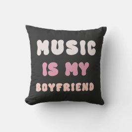 70s Groovyタイポグラフィ – 音楽は私のボーイフレンド クッション