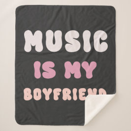 70s Groovyタイポグラフィ – 音楽は私のボーイフレンド シェルパブランケット