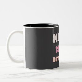 70s Groovyタイポグラフィ – 音楽は私のボーイフレンド ツートーンマグカップ