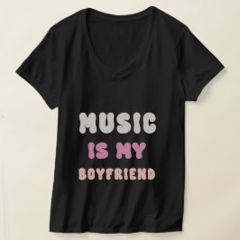 70s Groovyタイポグラフィ – 音楽は私のボーイフレンド Tシャツ