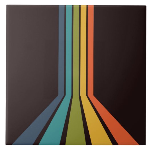 70s Groovyレトロパタカラフルーン タイル (正面)