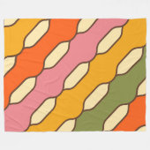 70s Groovyレトロパタカラフルーン フリースブランケット (正面(横))