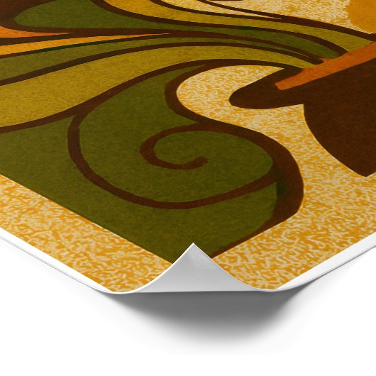 70s Halloween Retro Witch ポスター (角)