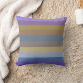 70s Horizontal Stripes in Lilac, Mustard & Caramel クッション (ブランケット)
