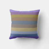 70s Horizontal Stripes in Lilac, Mustard & Caramel クッション (裏面)