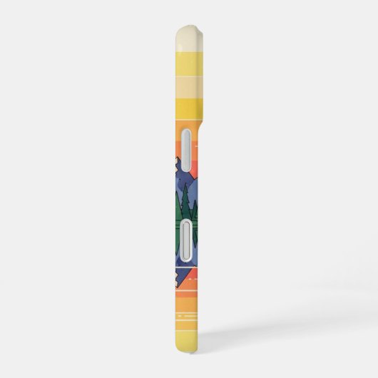 70s Minimalist Sunset Lake iPhone 16ケース (右側面)