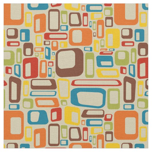 70s mod squares fabric ファブリック (クローズアップ)