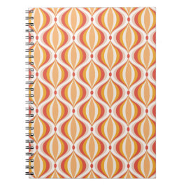 70s nostalgia notebook groovy optical pattern ノートブック