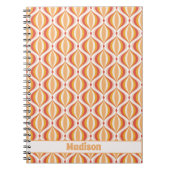 70s nostalgia notebook groovy optical pattern ノートブック (正面)