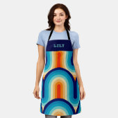 70s Rainbow Curves エプロン (着用した状態)