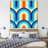 70s Rainbow Curves キャンバスプリント (インサイチュ (寝室))