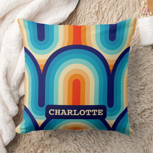 70s Rainbow Curves クッション (ブランケット)