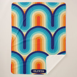 70s Rainbow Curves シェルパブランケット