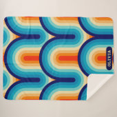 70s Rainbow Curves シェルパブランケット (正面(横))