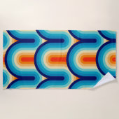 70s Rainbow Curves ビーチタオル (正面)