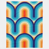 70s Rainbow Curves フリースブランケット (正面)