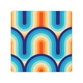 70s Rainbow Curves メタルプリント