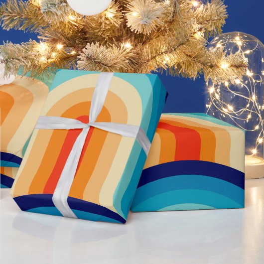 70s Rainbow Curves ラッピングペーパー (クリスマス)