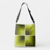 70s Rainbow Squares Monochrome Green クロスボディバッグ (裏面)