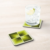 70s Rainbow Squares Monochrome Green コースター (右側)