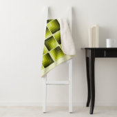 70s Rainbow Squares Monochrome Green シェルパブランケット (インサイチュ)