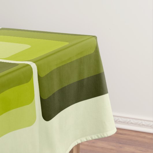 70s Rainbow Squares Monochrome Green テーブルクロス (インサイチュ)