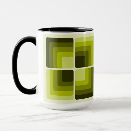 70s Rainbow Squares Monochrome Green マグカップ (左)