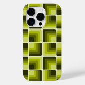 70s Rainbow Squares Monochrome Green Case-Mate iPhoneケース (裏面)