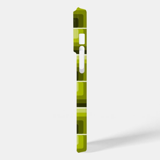 70s Rainbow Squares Monochrome Green Case-Mate iPhoneケース (裏面 / 左)