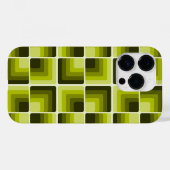 70s Rainbow Squares Monochrome Green Case-Mate iPhoneケース (裏面 (横))